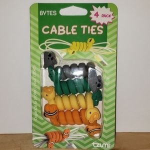 NWT Tzumi Bytes Cable Ties (4) Pack